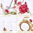 thumbnail image 2 of STP GOODS Graceful Bloom Enamel Glass Mug with Spoon in Gift Box 11.2 fl oz (330 ml) Floral Cup with Teaspoon Coffee and Tea Mug, Red Clear, 2 of 8