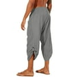 thumbnail image 3 of Men's Casual Pants Men Spring and Summer Pant Trouser Casual All Solid Color Fashion Loose Beach Pants Grey 3XL, 3 of 7
