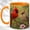 Orange, variant on Cardinal Branch Coffee Mug, Spring Bird Mug, Ceramic 11 oz