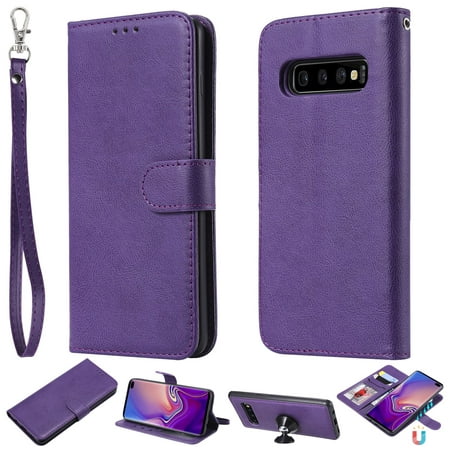 Galaxy S10 Plus Case Wallet, S10 Plus Case, Allytech Premium Leather Flip Case Cover & Card Slots Pocket, Wrist Design Detachable Slim Case for Samsung Galaxy S10 Plus (S10+) 2019