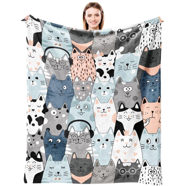 Manta NORSEASON Cat de franela ultrasuave 125 x 100 cm