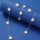 thumbnail image 4 of Conjunto de tres piezas de pendientes y pulsera de trébol de cinco hojas con flor de cinco pétalos de la suerte para mujer, accesorios elegantes, joyería de fiesta, 4 of 5
