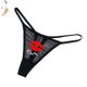 thumbnail image 3 of Tanga de malla con estampado, lencería Sexy con letras y boca, ropa interior de Color sólido, parte trasera en T de cintura baja, 3 of 5