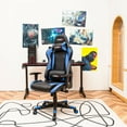 thumbnail image 3 of Gymax Gaming Chair Adjustable Swivel Racing Style Computer Office Chair Blue, 3 of 10