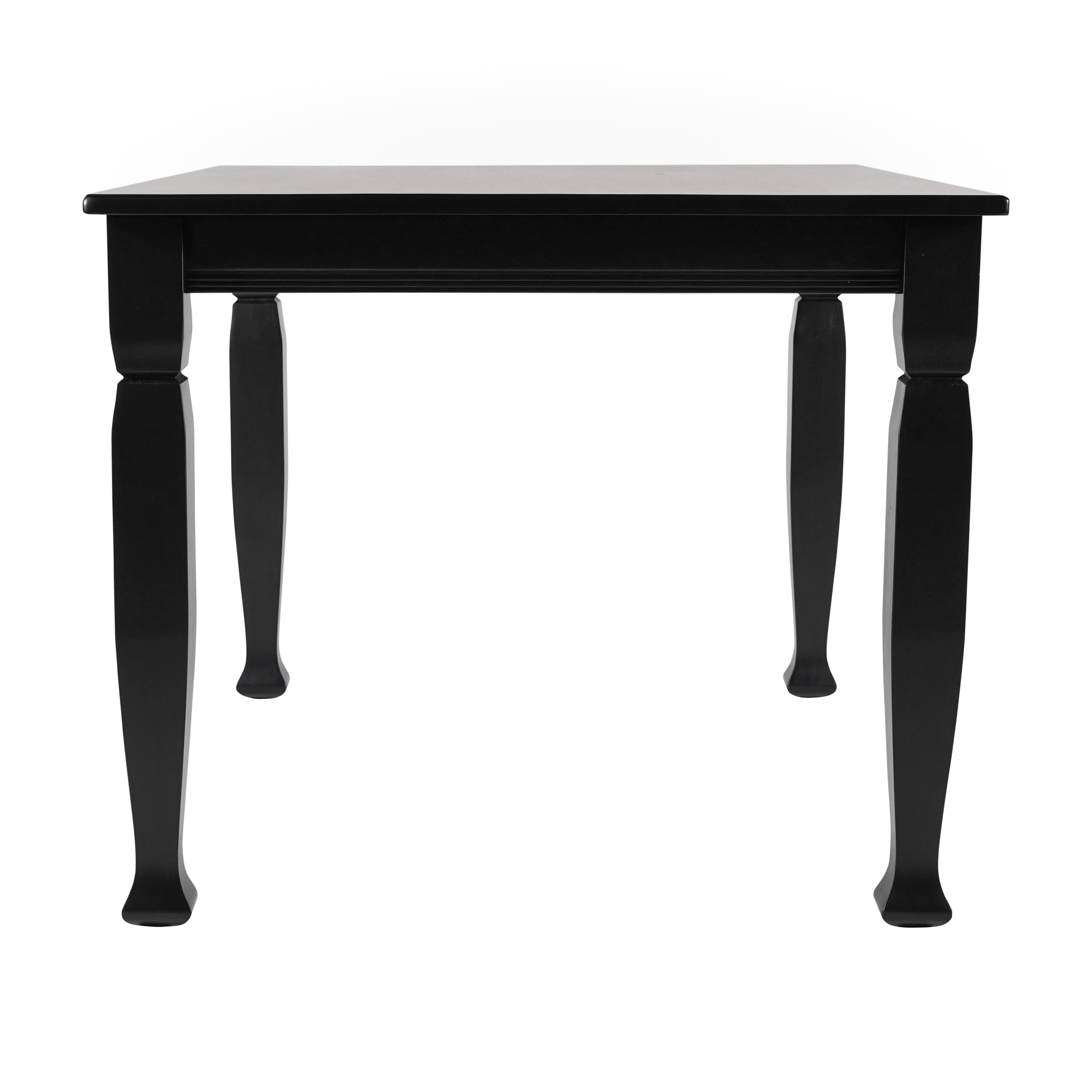 Merrick Lane 47" Wooden Dining Table with Sculpted Legs and Seating for 4 in Black