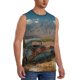 thumbnail image 2 of Fotbe Deserted Classic Car Landscape Men's Camiseta sin Mangas Estampada para Hombres, Playera Casual para Gimnasio, Entrenamiento, Playa-Large, 2 of 7