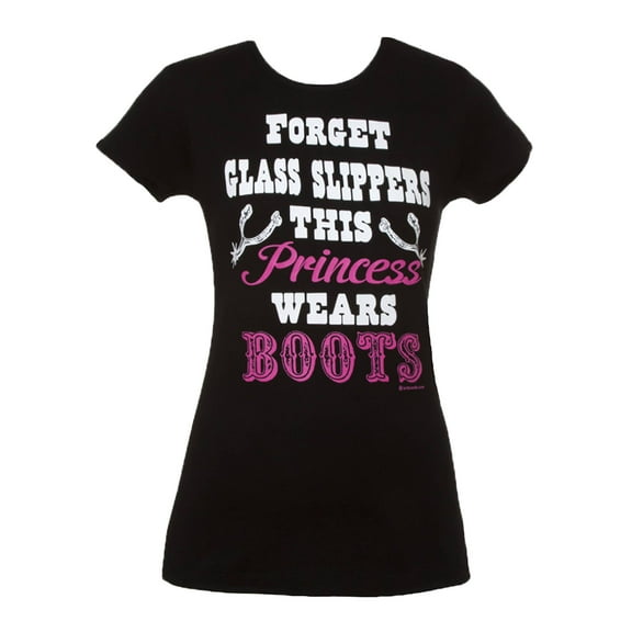 Womens This Princess Wears Boots Short-Sleeve T-Shirt - Black, Large