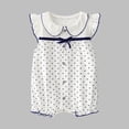 thumbnail image 2 of Kaemgyyd Newborn Baby Girl Clothes Cute Print Ruffle Sleeve Romper Soft Cozy Button down Jumpsuit Infant Bodysuit Outfits 3-24 M, 2 of 3