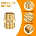 thumbnail image 3 of Uxcell 2pcs Hex Nipple Brass Pipe Fitting, 3/4 NPT Male x 3/4 NPT Male Threaded Pipe Adapter Pipe with PTFE Tape, Gold Tone, 3 of 6