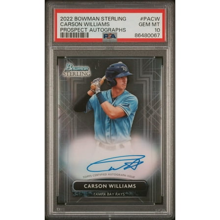 Graded 2022 Topps Bowmans Sterling Carson Williams #PACW Prospects Autographs Rookie RC Baseball Card PSA 10 Gem Mint