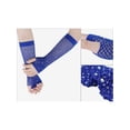 thumbnail image 3 of INSPIRE CHIC Women's Long Elastic Mesh Gloves Rhinestone 80s Cosplay Net Half Finger Sleeves for Female Halloween Party Dance Costume Blue, 3 of 6
