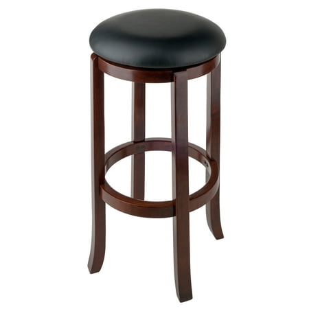 Winsome Wood Walcott 30" Swivel Seat Stool, RTA, Black & Walnut
