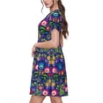 thumbnail image 2 of Rocae Roosters 1 for Dresses Summer Casual Ruffle Short Sleeve Cute Crew Neck Flowy Dress with Pockets, 2 of 6