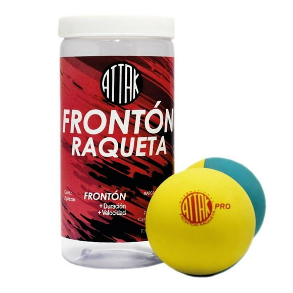 Pelota Attak de Frontón Raqueta en Bote con 2 Piezas