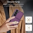 thumbnail image 4 of ELEHOLD Case for Samsung Galaxy S23 Plus,Business PU Leather Stand Case with Card Holder & Ring Holder,Deeppurple, 4 of 7