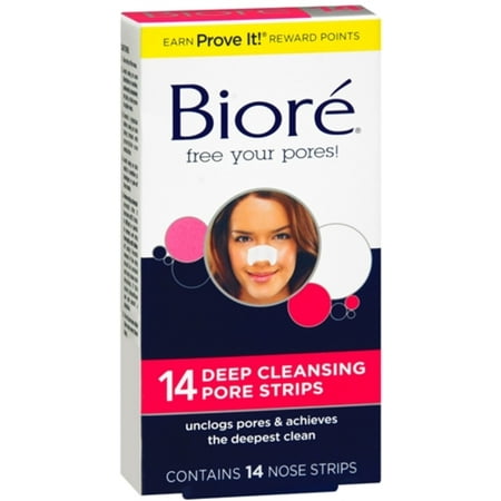 Biore Deep Cleansing Pore Strips Nose, 14 Each (Pack of 2)