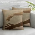 thumbnail image 3 of Nawypu Minimalist Black Girl Community Abstract Black Reaching Hands Throw Pillow Cover Pillow Cover,Black Girl Gifts,Boho Gifts for Women Girls,Bohemian Home Bedroom Living Room Decor,, 3 of 5