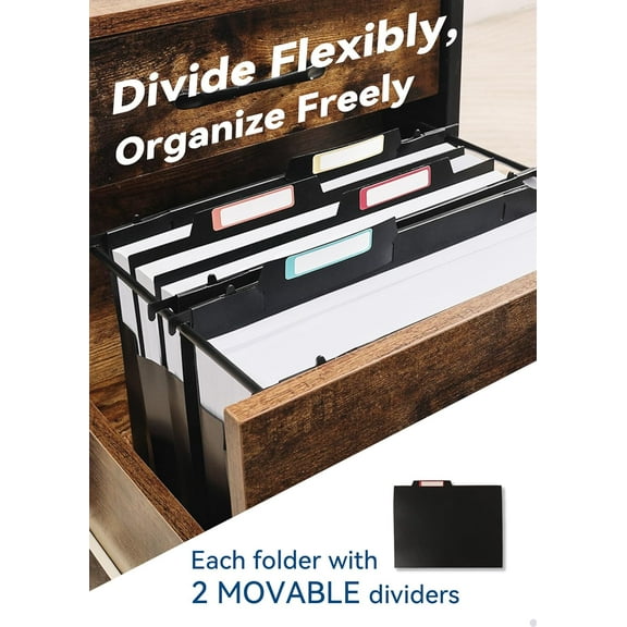 Ecoskio Plastic High Capacity Hanging File Folders, 4" Expanding Pocket with Movable Dividers, Heavy Duty for Filing Cabinet, Insertable Tabs, Letter Size - 6 Pack