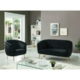 thumbnail image 3 of Darque Contemporary Flannelette Shell-Tufted Upholstered Chair, Black, 3 of 4