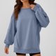 thumbnail image 4 of Sudadera con capucha para mujer,Suéter de mujer con abertura y dobladillo de patchwork, manga larga, cuello redondo, poliéster, ropa informal, para uso doméstico y diario, sopatenor, 4 of 7