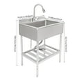 thumbnail image 2 of Modern Silver Commercial Stainless Steel Sink Outdoor Single-Bowl Utility Sink Free Standing for Kitchen, 2 of 19