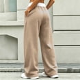 thumbnail image 5 of Guluxicc Women's Sweat Pants with Pockets Elastic Waist Drawstring Long Wide Leg Trousers for Everyday Fall Winter, 5 of 6