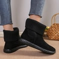 thumbnail image 5 of Wensltd Ankle Boots for Women Wide Width Round Toe Fashion Casual Low Calf Short Warm Boots Black, 5 of 7