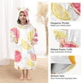 thumbnail image 3 of FORMRS Wearable Blanket Hoodie with Sleeves for Kids Cozy Flannel Sweatshirt, White Grapefruit Slices, 3 of 7