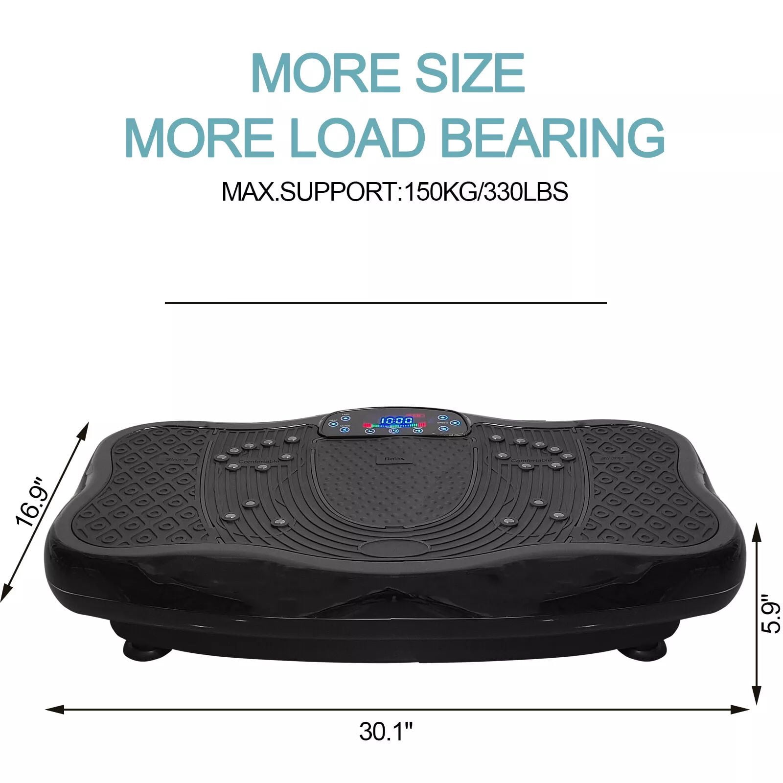 Jacgood XXL 330LBS Vibration Plate Exercise Machine - Whole Body Workout Vibration Fitness Platform w/ Loop Bands - Home Training Equipment for Weight Loss & Toning，120 Levels Black