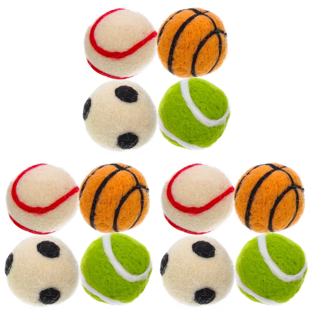 FRCOLOR 3 Sets Of Cat Balls Toy Felt Toy Balls Felt Balls Wool Felt