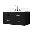 thumbnail image 3 of Black Single Bath Vanity 36"w X 22"d - White Quartz Top And Faucet Soft Close Solid Wood Frame Plywood Bathroom Faucets Countertop & With, 3 of 5