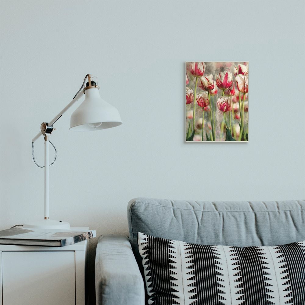 Stupell Industries Spring Tulips in Flower Field Pink White Designed by Ziwei Li