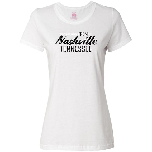 Inktastic From Nashville, Tennessee- State Capital Distressed Text Women's T-Shirt