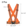 thumbnail image 2 of Uxcell Reflective Vest Adjustable High Visibility Safety Vest 1.5" Strip for Cycling Running Walking Orange 2 Pack, 2 of 5