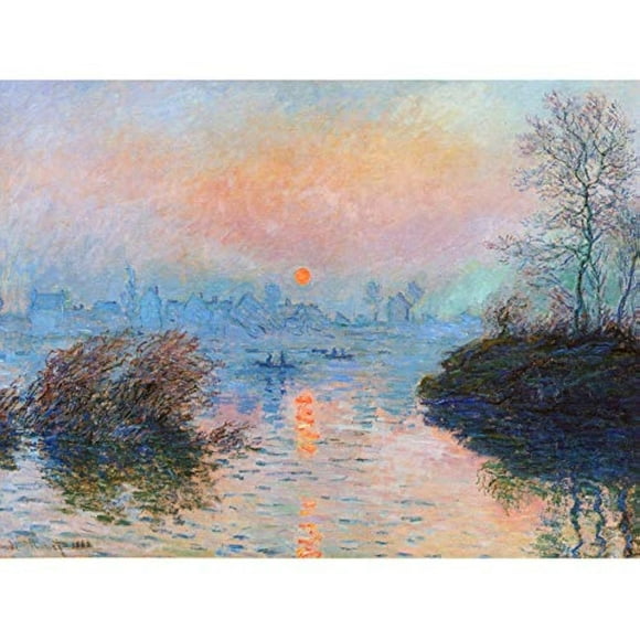 Wee Blue Coo Monet Coucher de Soleil Plage Impression d'Art Mural Non Encadrée Décoration Maison Premium