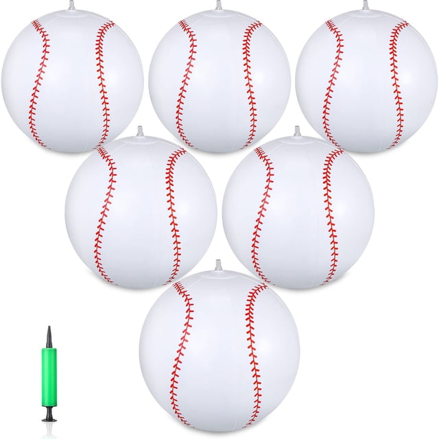 Pelota de béisbol inflable Zhanmai de 40 cm con bomba, paquete de 6