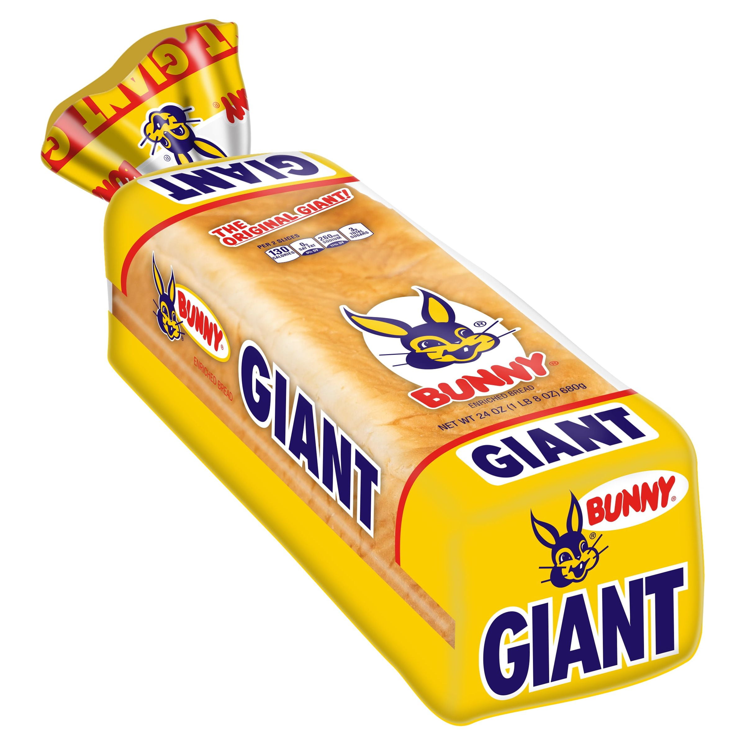 Bunny Bread Giant, Enriched Shelf-Stable Sliced White Bread, 24 oz Loaf