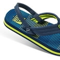 thumbnail image 3 of Reef Unisex-Child Little Ahi Flip-Flop – Aqua Green Stripe, Cushioned, Lightweight  Non-Slip Kids’ Beach Sandals, 3 of 5