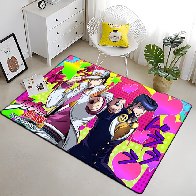 Jojo - Alfombra de pintura animada Área grande Negro Suave Decoración para el hogar Boho Picnic100x120cm (39x47 pulgadas)100x120cm (39x47 pulgadas) zhangmengya unisex