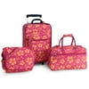 Generic Turbulence Travel Gear 3-Piece Fashion Luggage Set, Pink and Orange