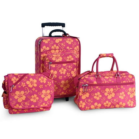 Generic Turbulence Travel Gear 3-Piece Fashion Luggage Set, Pink and ...