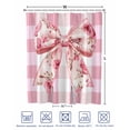 thumbnail image 4 of Split Shower Curtain for Transfer Bench, Pink Floral Print Fabric Shower Curtains for Bathroom, Checkered Bow Rose Flower Gingham Tub Sliding Transfer Bench Waterproof Bath Curtains 72"x84", 4 of 9