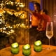 thumbnail image 5 of Pack de 6 luces LED para velas | Juego de velas electrónicas sin llama, plástico dorado, rojo, verde | Alimentado por batería, parpadeo realista, ahorro de energía | Decoración navideña interior, 5 of 6