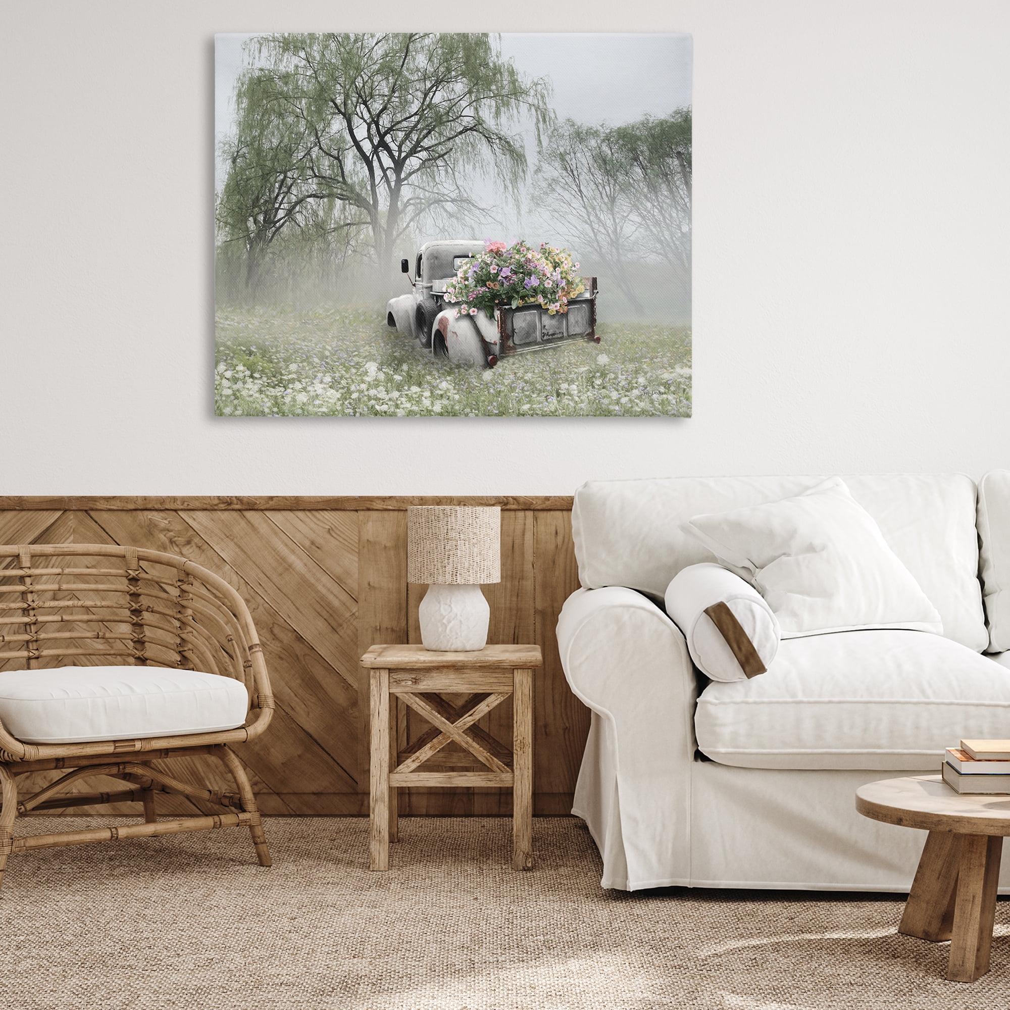 Stupell Industries Overgrown Floral Truck Plants & Flowers Photography Wrapped Canvas Art Print Wall Art, 48 x 36