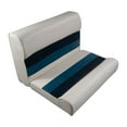 thumbnail image 2 of Horizon Manufacturing Premium Series 28" Pontoon Bench Seat Cushion Set W/BASE White/Navy/Blue 3000AADK, 2 of 5