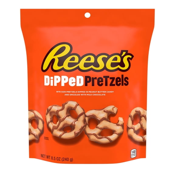 Pack of 4 Reese's Milk Chocolate Peanut Butter Candy Dipped Pretzels - 8.5 oz - Package may vary