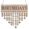 thumbnail image 2 of Wooden Family Blessings Calendar Plaque for Family and Friends Birthday Reminder Home Decor Rustic Wall Hanging Sign Board with 50 Pieces DIY Wood Heart Round Tags to Write on, 2 of 5