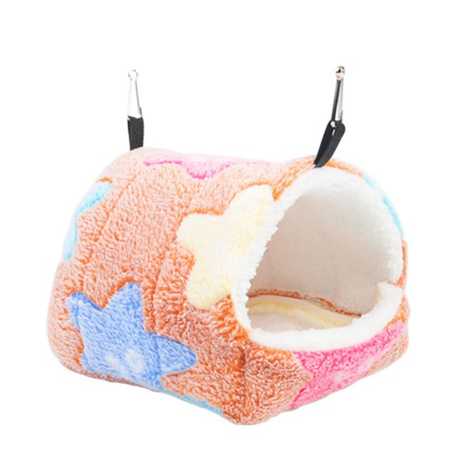 Hamster Bed Nest Star Pattern Warm Soft Hamster Hanging House Small Animal Bed