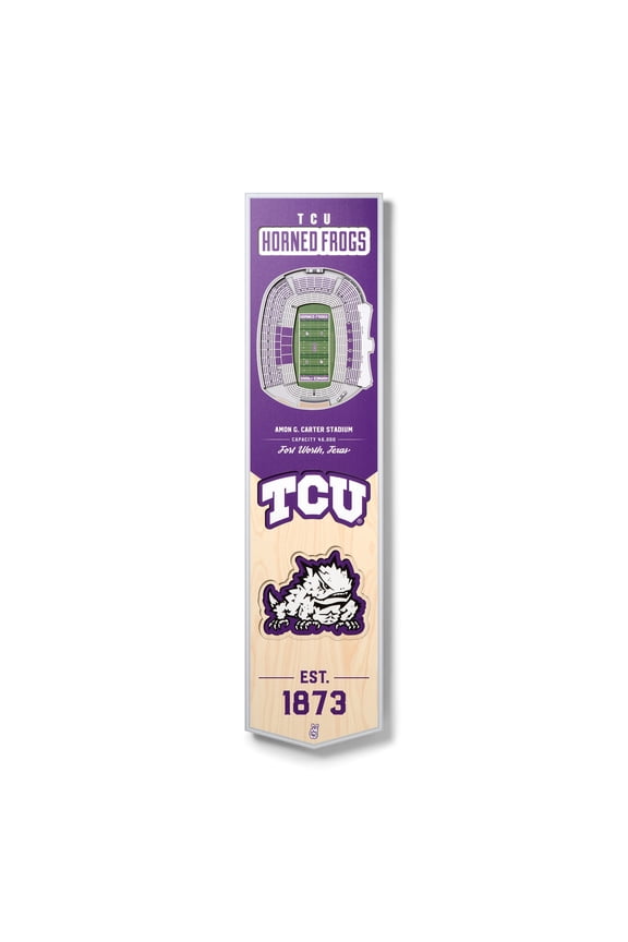 YouTheFan NCAA TCU Horned Frogs 8x32 Stadium View Banner