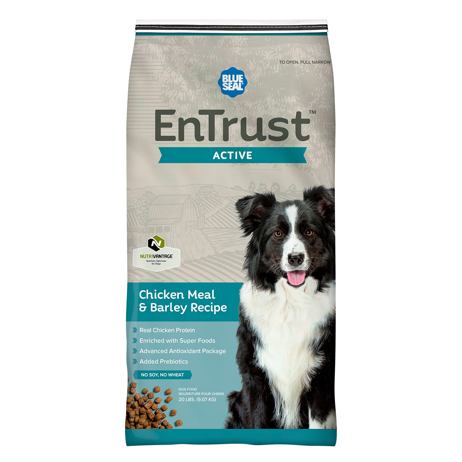 EnTrust Premium Active Adult Dog Food Chicken Meal Barley Recipe 20lbs